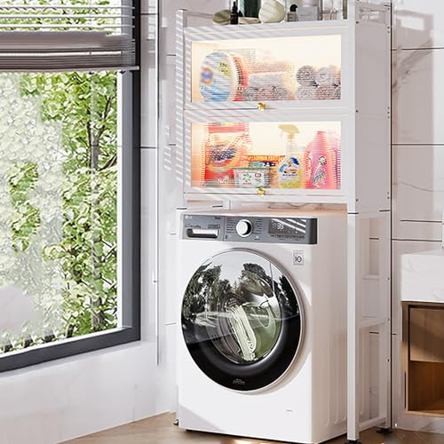 Sto nizer - Vasca da bagno salvaspazio con 3 ampi ripiani e porta, 70 cm, colore: Bianco
