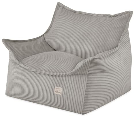 MISIOO Barn Fåtölj Roya Cord – barnstol för barnrum, mjuk sittsäck för barn, golvstol Bean Bag Sofa, Premium Cord Oeko-TEX, 80 x 73 x 58 cm