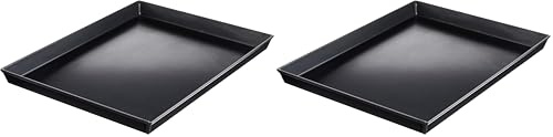 Ballarini Professionale 3044.40 Teglia Rettangolare con Angoli Svasati, Ferro Blu, Nero, 40 x 30 x 3 cm (Confezione da 2)