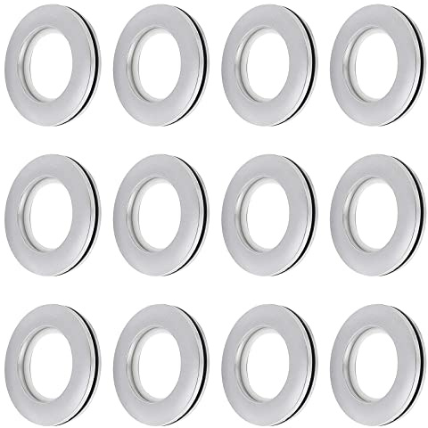 INCREWAY 16Pcs Curtain Grommets, 4.2cm Inner Diameter ABS Plastic Low Noise Roman Ring Curtain DIY Eyelet Rings Sewing Top Grommets (Silver)