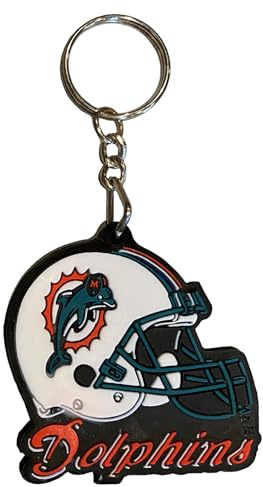 Miami Dolphins Schlüsselanhänger aus Gummi, mehrfarbig, Einheitsgröße