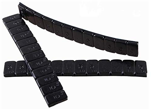 BB-EP Adhesive Weights, 4 Bars, 60 g each (12 x 5 g) Balancing Weights, Black Powder-Coated Balancing Weights for Alloy Wheels, 240 g