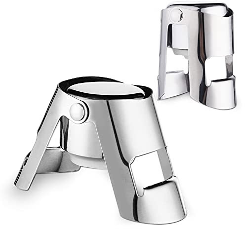 ASTER 2 Pezzi Tappi per champagne, Tappo per Spumante Tappi Bottiglie Vino in Acciaio Inossidabile, Tappi Vino Sottovuoto, Miglior Regalo per Gli Amanti del Vino e dello Vhampagne