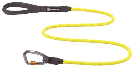 RUFFWEAR Knot-a-Leash, reflektierende Hundeleine aus Seil mit Karabinerhaken, Länge: 1,5 m, Stärke: 11 mm, Lichen Green