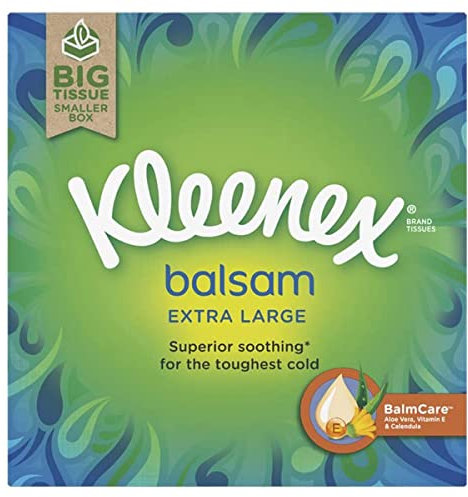 KLEENEX® Balsam Taschentücher, extra groß, weiß, 2-lagig, Aloe Vera, Kompaktbox
