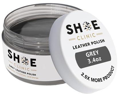 Shoe Clinic Leather Polish (Grey) | Colour Restorer & Conditioner | Available in 7 Colours | 100 ml