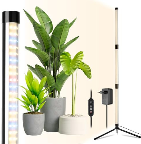 Semlos Pflanzenlampen für Zimmerpflanzen, 192 LEDs Vollspektrum Pflanzenlicht mit 3/9/12H Auto Ein/Aus Timer, 40W Vertikales Pflanzenwachstumslicht