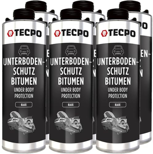 6 x 1 litro TECPO protezione sottoscocca bitume nero protezione antifurto UBS vernice auto