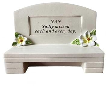 Nan Memorial Bench Graveside Garden Ornament Flower Detail Remebrance Keepsakes