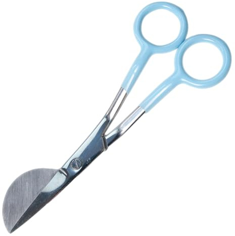 Birtern Tijeras de Pico de Pato, Cuchillas de Acero Inoxidable Paleta con Forma ergonómica, Tijeras con Mango Compensado Curvado Doble para Costura, Manualidades, Tela, Bordado y Costura