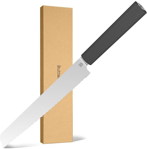 Butterfork 7.5 Serrated Bread Knife for Homemade Bread, Razor Sharp AR-RPM9 Steel & Innovative Wavy Edge, Professional Serrated Knife for Sourdough Bread Cake, Gift Box for Baker Home Chefs