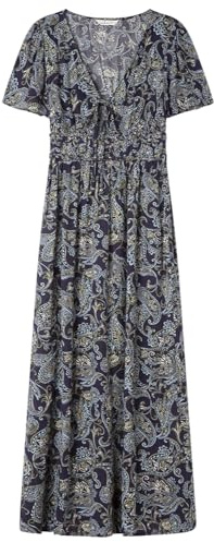 Springfield Midi Dress with V Neck and Braids At Waist Vestido con Escote En V Mujer