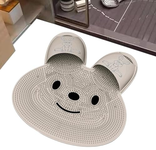 Tapis de Gommage des Pieds - Masseur des Pieds en Silicone pour Douche | Nettoyant pour Pieds Lapin Supprimer Callosités Brosse avec Ventouses pour Massage Sol