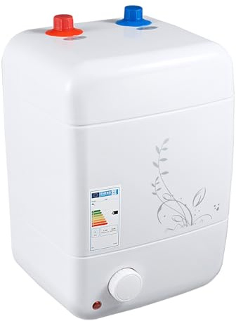 10 l liten behållare trycksäker varmvatten elektrisk panna lagring underbord, 1 500 W mini tank panna, varmvattenberedare för kök gäster, WC lågt tryck lämplig [energiklass B]