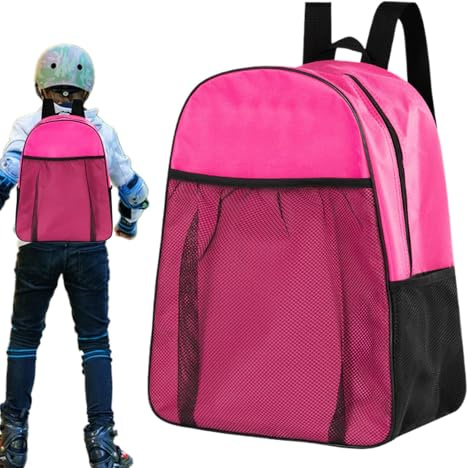 Sac à dos pour patins à glace pour enfants – Sac de rangement de sport, sac à dos de voyage léger, support de patins de protection, organisateur pour roulettes, casques et équipements, matériau