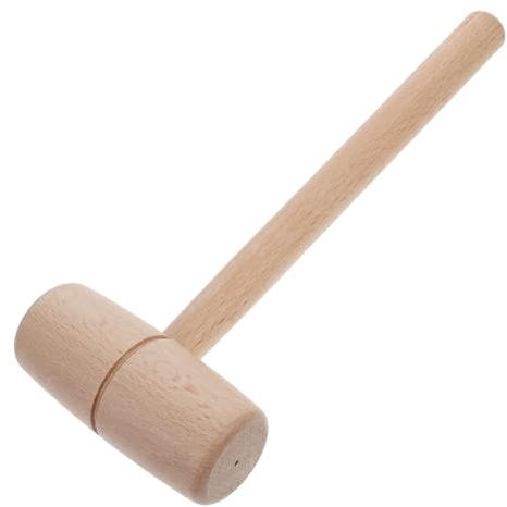 HYTROVE Martillo Carpintero de Madera de Haya Cabeza Redonda, Mazo Pequeño Adecuado para Tallar y Proyectos de Bricolaje en Madera, Herramienta Versátil para Manualidades