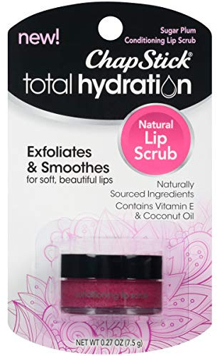 ChapStick Total Hydration Sugar Plum Flavor Conditioning Lip Scrub and Lip Exfoliator Jar - 0.27 Oz