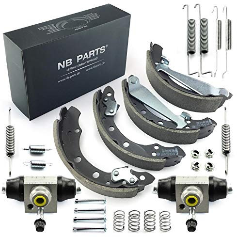 NB PARTS Bremsbacken Satz 200x40 + Zubehör + 2x Radbremszylinder hinten passend für Audi Seat VW