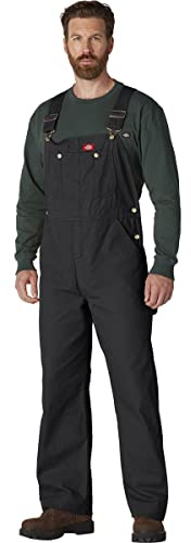 Dickies Men's Bib Overall, Rinsed Black, 42W / 32L