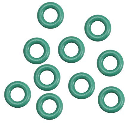 sourcing map 10 Stk Fluorkautschuk O-Ringe FKM Dichtung für Maschinen Rohrleitung 6mm AD 3mm ID 1,5mm Breite Grün