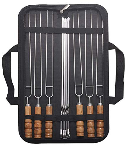 10 Pezzi Del Barbecue Bastoncini Di Spiedino Per Barbecue Riutilizzabile Pennello Per Olio Da Imbastitura in Silicone Spiedo Bastoni Di Legno Pollo Arrosto All'aperto