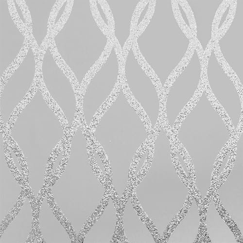 Arthouse Sequin Trellis Grey & Silver Luxury Geometric Wallpaper 921802