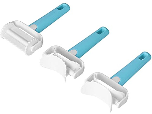 3 pezzi Taglierine rotanti per biscotti, Rullo in plastica per impasti, Affettatrice rotonda per fondant, preparare pasta ripiena e dolci da forno