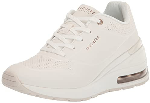 Skechers Damen Million Elevated AIR Sneakers, White, 38.5 EU