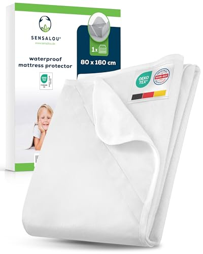 Sensalou Matratzenschoner wasserdicht 80x160 cm – Matratzenauflage für Kinderbett – wasserdichte Nässeschutz Unterlage, Oeko-TEX Zertifiziert, waschbar
