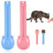 XIHIRCD 2pcs Cat Strip Squeeze Spoon, Multifunctional Cat Strip Feeder Cat Food Dispenser Lickable Cat Snack Squeeze Spoon Sliding Cat Strip Spoon for Wet Food Liquid Puree (Blue, Pink)