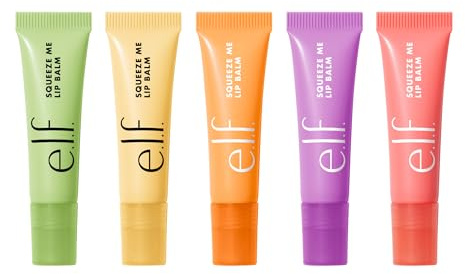 e.l.f. Squeeze Me Lip Balm 5-Pack | Multipack di Balsami Colorati, Set Idratante per Labbra Secche e Screpolate, Leggermente Colorato, Dal Sapore Delizioso, Vegano | 5x 0.21 Oz (6 g)