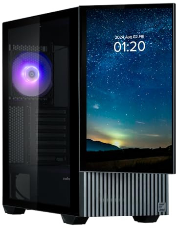Zalman Z10 DS Mid Tower PC-Gehäuse mit Display 15,6 Zoll (39,6 cm) (schwarz)