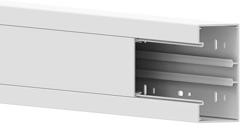 Habengut | Brüstungskanal (mit Montagelochung) 130x60 mm, aus PVC, Länge 1 m, Weiß