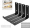 SDLDEER Regalhalterung Regalwinkel 20cm, 4 Stück Schwimmende Regalhalterung Schwarz, L-Form 90 Grad Schwerlastwinkel Industrielle Regal Wandhalterung Wandregal Halterung