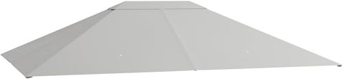Outsunny Toile de Remplacement pour pavillon tonnelle Tente Toit de Rechange Gazebo de Jardin Tissu Polyester Haute densité 180 g/m² Anti-UV 3 x 4 m Gris Clair