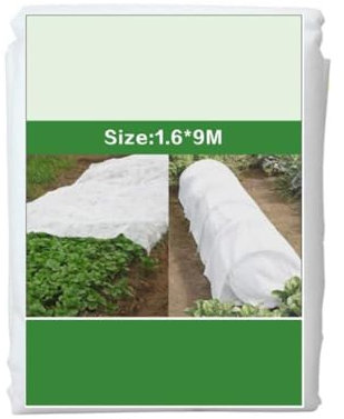 CUEMOON Toison non-tissée d'hiver pour plantes, perméable à l'eau, protection hivernale, 1,6 x 9 m, protection contre les insectes, pour parterres de fleurs, pour protéger contre le gel et les
