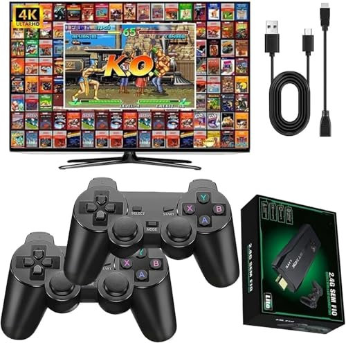 NOBES 2025 Upgrade Retro Konsole Spielkonsole Game Stick, 21.000+ Spiele mit 2 Wireless Controllern, HDMI Plug & Play für TV, Spiele Geschenk für Jungen und Erwachsene (TurboV Pro+)