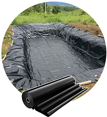Shuitukouu Teichfolie, langlebige HDPE-Fischteichabdeckung, Gummiunterlage für Springbrunnen, 2 x 4 m, wasserdichtes Gartenteichzubehör