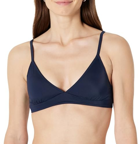 Amazon Essentials Top Bikini Classico con Sostegno Leggero Donna, Blu Marino, 42