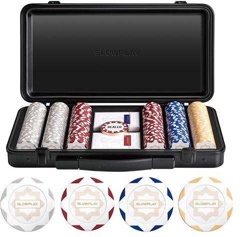 SLOWPLAY Set póker de Arcilla Nash, fichas 14 g/40 mm, Texas Hold’em