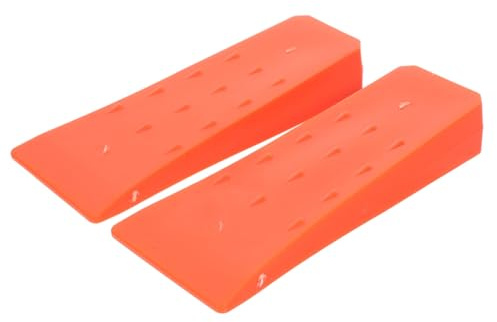 iplusmile Coins D’abattage en Plastique 8 Pouces Orange 2 Pcs pour Bûcheronnage Jardin, Cale Forestière à Pointes Sécurisée pour Tronçonneuse, Outil de Coupe du Bois Contrôlé et Précis