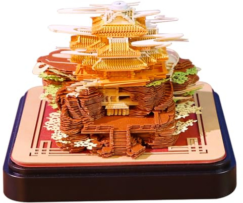 Calendrier 3D 2026 – Calendrier de bureau en papier déchirable avec bloc-notes quotidien, se transformant en une superbe œuvre d'art 3D, parfait pour la décoration du bureau et de la maison