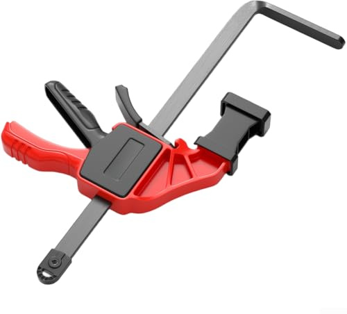 Jotekonoby Serre-rail de guidage de scie à rail – Outil de serrage de type F pour le travail du bois avec capacité de 90 kg, mécanisme de libération rapide, réglable pour rails de 12 x 8 mm, (A)