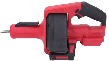 Spacnana Tarière de Vidange électrique sans Fil à Alimentation Automatique, Câble Flexible de 7 M, Commande Ergonomique, Outil de Nettoyage de Canalisation 610 Tr/min pour éviers et Toilettes (rouge)