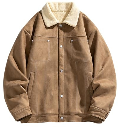 Camicia da lavoro da uomo in camoscio a maniche lunghe e bottoni camicie-giacche invernali caldi polarie corduroy camicie giacca da lavoro camicie Shackets per ciclismo, caccia escursionismo pesca