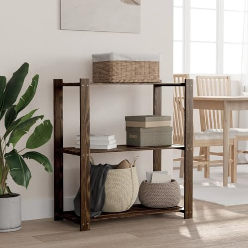 Générique Support de Rangement à 3 Niveaux Noir 80x38x90 cm Bois pin,Entreprise & Industrie,Stockage Industriel,Étagères industrielles,Noir,7 KG,373408