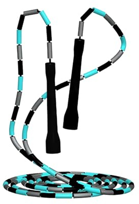 Samlonge Cuerda de Saltar con Cuentas, 3 M Ajustable Irrompibles y Cuentas Inastillables, Beaded Jump, Cuerda de Saltar Profesional para un Mejor Entrenamiento de Fitness, Multicolor (B)
