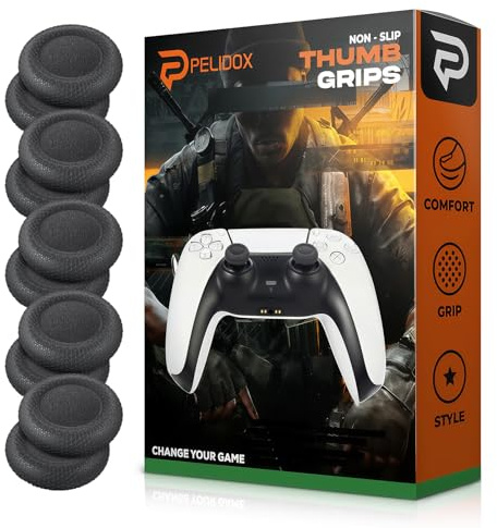 10 Pcs Joystick Replacement Grip Caps for PS4 PS5 Controller - Same Pattern Like Original - Non-Slip Thumbstick Thumb Stick Accessories Parts for Dualshock 4, Dual Sense, Dualsense Edge