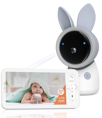 ARENTI AINanny A4 Kit Plus 4 MP videobabymonitor med 12,7 cm (5 tum) LCD-skärm, sväng- och lutningsfunktion med bilspårning