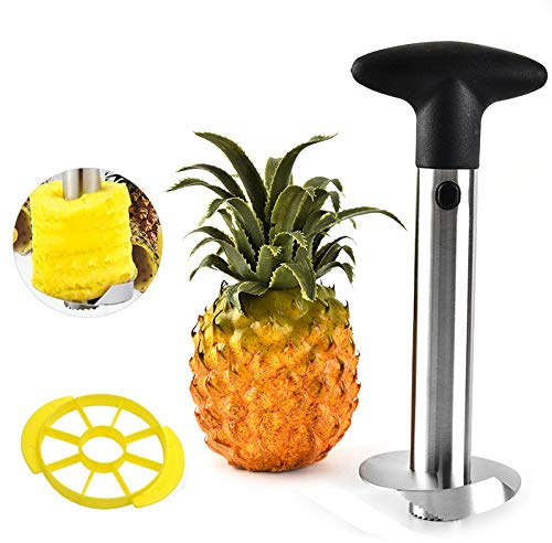 Cortador de piña de acero inoxidable 201 rebanador pelador removedor de ojos accesorio de cocina multifuncional hoja gruesa negra